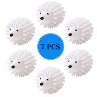 7 Pack Hedgehog Dryer Balls Reusable Laundry Dryer Balls Anti Static Eco Friendly Plastic Washing Ball Wrinkles Remover Dryer Sheets Wool Fabric Softener Alternative (White)