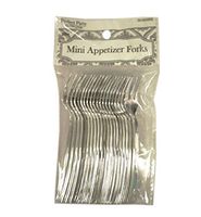 DollarItemDirect 20 pcs Plastic Silver Mini Forks, Case of 48