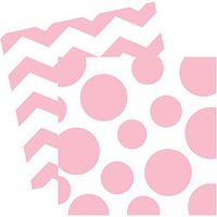 Pastel Pink Chevrons and Dots Printed Lunch Napkins (16 ct)