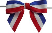 BAYWIND LTD; 3" Patriotic Twist Tie Bows- 100pc