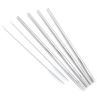 GFDesign Big Drinking Straws Reusable 12" Extra Long 9mm Extra Wide SUS 304 Food-Grade 18/8 Stainless Steel - Set of 4 with 2 Cleaning Brushes - Straight