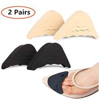 2 Pairs Shoe Filter Inserts, Reduce Slip Forward Improve Slightly Adjustable Soft Sponge Big Toe Plug Foot Brace Pads for Men Women Kids Pumps Flats Sneakers (1 Pair Skin&1 Pair Black)