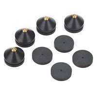 Small Speaker Spikes 0.9Inch Ebony Wood & Brass Top Isolation Stand Feet for Subwoofer Amplifier CD Player Studio Monitor Turnables via Gisveate (4 Packs)