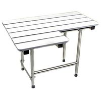 CSI Bathware SEA-SD3421-RH-PH ADA Bathroom Shower Bath Seat, Folding, Wall-Mounted, Right Hand, White Phenolic Seat, 34-Inch by 21-Inch