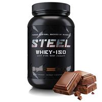 Steel Supplements Whey-ISO Whey Protein Isolate Powder Supplement Supports Lean Muscle Gains 2 Pounds Chocolate