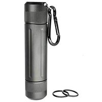 Kodi Health Pill Box with Keychain - Military Grade Aluminum Air-Tight EDC Accessory Case Waterproof Battery Holder Open Both Ends Match Case for Outdoor Travel Camping, Matte Black, 1 Pack