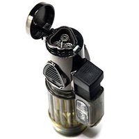 T1 Smoke Color Triple Flames Refillable Butane Torch Lighter - Flame Lock - 3.25 Inch - Unboxed by Nick Nack Mart