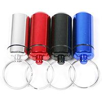angel3292 Mini Pill Bottle Box Keychain,Waterproof Key Ring Medicine Pill Bottle Box Tablet Storage Case Container Random Color