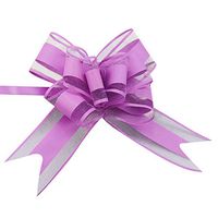 Norbi 10 Wedding Pull Flowers with Tulle Tails Christmas Pull Bows for Wedding Car Door Fruit Basket Gift Box-Purple