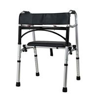 Walker with Seat Folding Adjustable Lightweight Aluminum Alloy Walking Device Waterproof Soft Seat