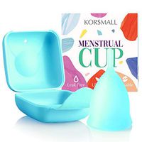Reusable Menstrual Cups - 100% Medical Grade Silicone Period Cups -Natural Alternative to Pads and Tampons - Sizes Small or Large(Blue,L)