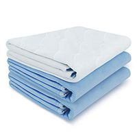 Ultra Soft Quilted Washable and Reusable Incontinence Bed Pads, Heavy Absorbency Pee Pads, 18" X 24" (3 Pack)