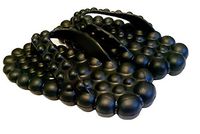 Massage Bubbles Reflexology Flip Flop Sandals (10, Black)