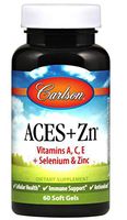 Carlson - ACES + Zn, Vitamins A, C, E + Selenium & Zinc, Cellular Health & Immune Support, Antioxidant, 60 Softgels