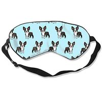 Ideal Gifts - Unisex Sleeping Eye Mask Cute Boston Terrier Eye Mask Cover with Adjustable Strap Blindfold Eyemask for Travel Nap Meditation