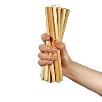 Biodegradable & Reusable Straws (50 Pack) – 100% Natural Compostable Eco Friendly Cane Like Wood Straws - Stronger Than Paper Drinking Straws - Disposable Straws - Medium Diameter/Length 20cm(8'')