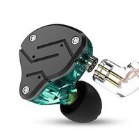 KZ ZSN 1DD+1BA Armature Dual Driver in Ear Earphone Detachable HiFi Audio Monitors Earbuds (Without Mic, Cyan)