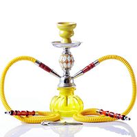 Kumiy Height 27 cm Luxury Glass Arabic Hookah Set, 2 Hose Hookah Suit, Hookah Smoke Bowl, Hookah Smoking Party Set with 1 Professional Lounge Hose (A)