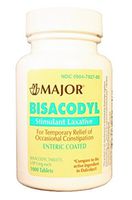 MAJOR BISACODYL STIM LAXATIVE EC BISACODYL-5 MG Orange 1000 TABLETS UPC 309047927807 by Major Pharmaceuticals