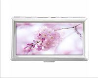 Bloom Blossoms Branch Cherry Close Up Flowers Pink Spring Design Unisex Stainless Steel Cigarette Holder Case Protection Credit Business Card Storage Box Pocket/Wallet
