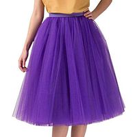 Women's A Line Short Knee Length Tutu Tulle Prom Party Skirt Skirt Adult Tutu Dancing Skirt,Purple Free Size