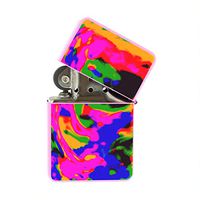 Tie Dye Psychadelic - Refillable Flip Top Pink Lighter