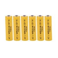 AA Rechargeable Battery 1.2V NICD 1000mAH for Garden Landscaping Solar Lights Count 6Pcs