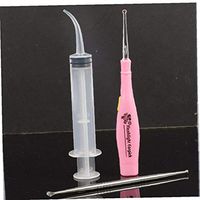 Stainless Steel Earpick Ear Wax Remover with 3 Tips Irrigator Syringe Clean Care Tool