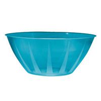 Party Essentials N160127 Heavy Duty Brights Plastic Large Bowl, 160-Ounce Capacity, Neon Blue (Case of 12)
