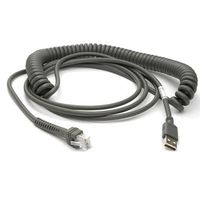 Zebra Technologies CBA-U29-C15ZAR Cable, USB, Shielded Series a Connector, Coiled, 15" Length