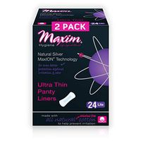 MaxION Cotton Panty Liners for Women, Natural Panty Liners, Ion Odor Control Pantie Liners, Chlorine Free, Chemical Free, Eco Friendly, 2 Packs of 24
