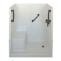 Ella's Bubbles 6032 SH 1S 3P 4.0 L WH FRORB Standard Multi-Piece Low Threshold Shower With Molded Seat