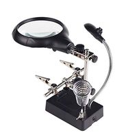 Desk Magnifying Glass with Light 10x HD Lens Hands Free Magnifier for Industrial Electronics Welding Watch Mobile Phone Repair LED Table Lamp Old Man Reading
