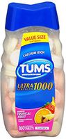 TUMS Ultra 1000 Tablets Assorted Tropical Fruit 160 Tablets (Pack of 12)