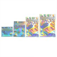 Colorful Mylar Aluminum Foil Zip Lock Bags Pouches Food Storage Pouches Accessory Snack Package Bags Zipper Aluminum Foil Food Grade Pouches (Pack of 100) (7.5x10 cm(2.95"x3.94"), Hologram)