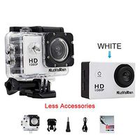 NUOYAREN Action Camera 1080P 12MP Sports Camera Full HD 2.0 Inch Action Cam 30m/98ft Underwater Waterproof Camera with Mounting Accessories Kit (White-Less)
