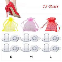 15 Pairs High Heel Protectors, MAIBTKEY Shoe Heels Savers Stopper for Women's Shoes, Small/Medium/Large - Perfect for Weddings, Races, Formal Occasions (Clear)