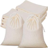 50 Pieces Cotton Drawstring Bags Muslin Bag Sachet Bag for Wedding Party Home Supplies (8 by 10 Inches)