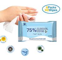 Alcohol Cleaning Wet Wipes Large Wet Wipes(7"x6"), 75% Soft Alcohol Wipes, Daily Use for All-Purpose Disinfecting. (8 Packs,80 Wipes) (8 Pack)