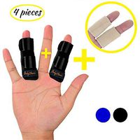 BodyMoves Finger Splint Plus Sleeve (4 pc Set, Midnight Black with Desert Sand Sleeve)