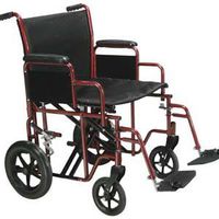 Bariatric Heavy Duty Transport Wheelchair with Swing-away Footrest , Color: Blue Seat Size: 20&#82