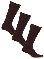 Brown Diabetic Socks for Men by Sugar Free Sox Mens Diabetic Socks Mid-Calf Ribbed 3 Pack | Improve Foot Health Comfort Circulation | Seamless Toe | Non-Binding Top | Sock Size 10-13