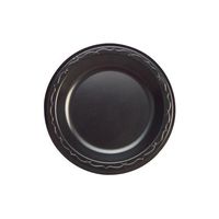 Genpak LAM09-3L 8.9" Round Black Laminated Foam Plate - 500 / CS