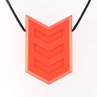 Quell-O Hero Crest Sensory Chewable Necklace for Oral and Tactile Stimulation - Tough Chewelry for Mild Chewers (Red)