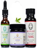 (3 Piece) MD Organics Pure Organic Hemp Oil 500mg Tincture 750mg Softgels 1000mg Salve Balm Pain Stress Relief Mood Sleep Immune Support Inflammation Omegas Hair Skin Vitamin Lab Tested for Purity