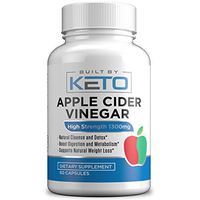 Apple Cider Vinegar Capsules - Extra Strength 1300mg Apple Cider Vinegar Pills for Weight Loss, Detox, Natural Metabolism Booster, Gentle Cleanser, Premium Non-GMO by Built By Keto - 60 Capsules