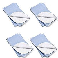 4 Pack 30 x 36 Washable Bed Pads/Reusable Incontinence Underpads Ideal for Children and Adults Wholesale Incontinence Protection/Blue Cloth Chucks Bed Pads Washable