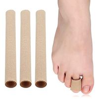 Skyfoot’s Open Toe Tubes Fabric Lined with Silicone Gel Toe Sleeves Protectors to Prevent Toe Pressure Pain, Blister, Corn, Hammer toe - 3 Pack (Medium 3/4" Diameter)