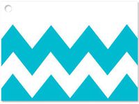 6 Pack Blue Turquoise Chevron Striped Stripe Theme Print Gift Enclosure Card Cards