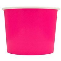 Valentine's Day Pink Paper Ice Cream Cups - 16 oz Disposable Dessert Bowls - Comes in Many Colors - Frozen Dessert Supplies - 100 Count